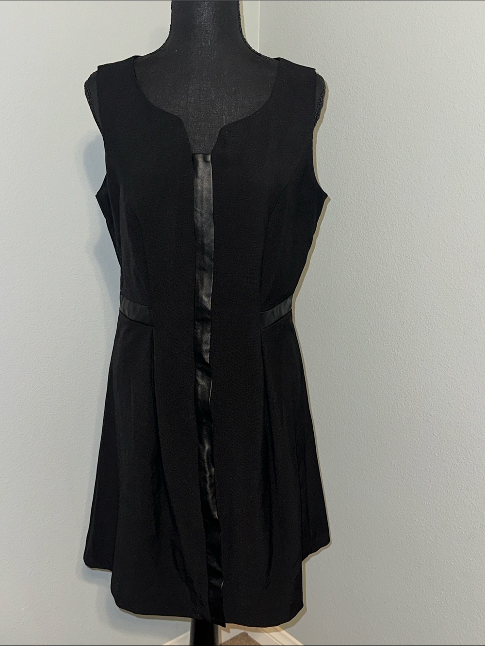Black Sleeveless Fit-and-Flare Dress
